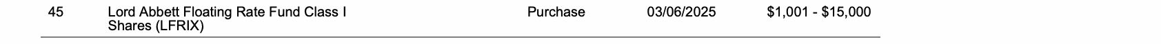 Row 45 of page 13 of the report, as printed